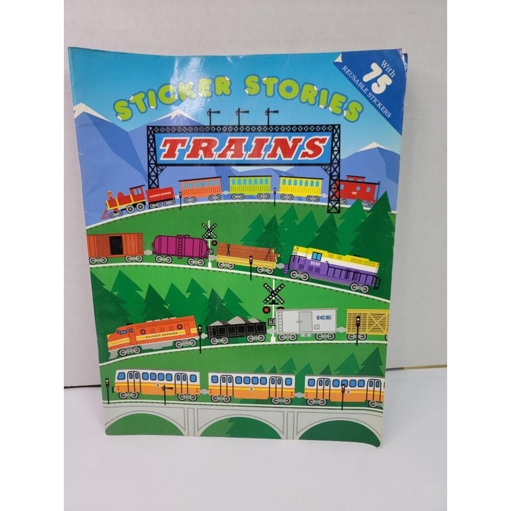 Sticker Stories Trains Book Grosset Dunlap Reusable Stickers Edward Miller
